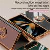 Electroplating Magnetic Ring Holder Phone Case for Samsung Galaxy Z Fold 6 5 4 Fold6 Fold5 Fold4 5G Shockproof Hard Shell Cover