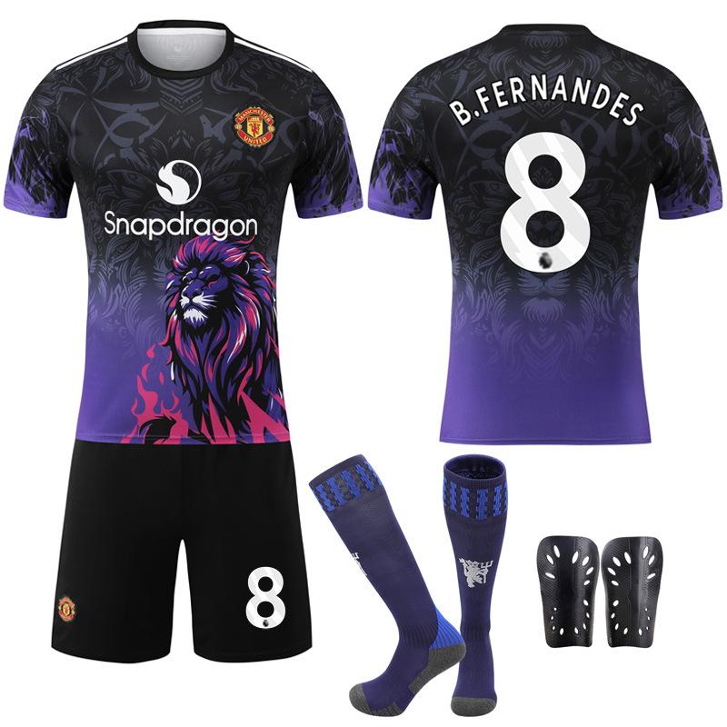 2526 Blue Purple Lion Pattern No. 17 Ganacho 16 Yadma Red Devils Special Commemorative Edition Football Suit Set