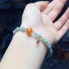 Exquisite Blue Water Jade Gourd & Leaf Bracelet: Versatile Women's Fashion Accessory