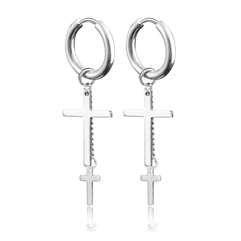 New Arrival Stainless Steel Stud Earrings Cross Star Scorpion Tassel For Women Men Fashion Hip Hop Ear Jewelry Gifts