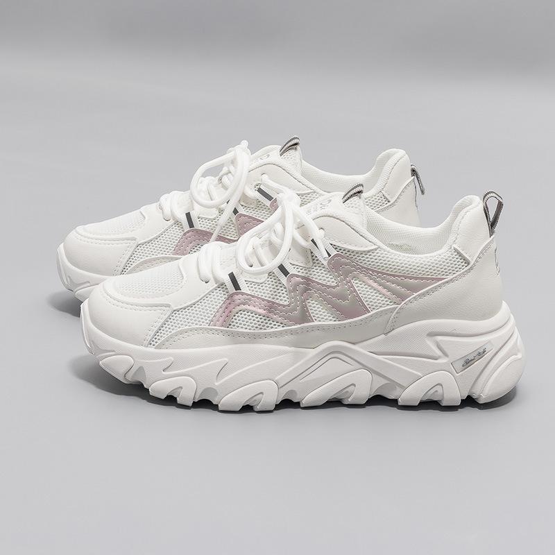 Ins Korean Version Versatile Daddy Shoes Women's 2025 Spring Breathable Platform Sneakers Student Casual Women's Shoes 7787