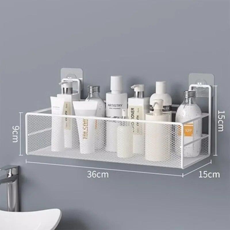Toiletten-Badezimmer-Aufbewahrungsregal, Küchenkörbe, Bad, Toilette, Waschtisch, perforationsfreie Wandmontage, Organisation des Wand-Aufbewahrungsregals