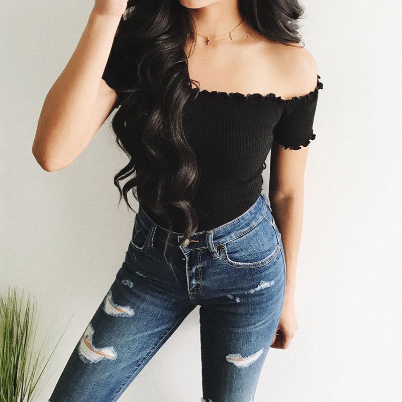 

Повседневный летний женский топ-майка с открытыми плечами, жилет, блузка, безрукавная укороченная рубашка, топы L чёрный