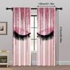 2pcs   Curtains&Window Treatment 2D print Pink eyelashes Versatile Polyester (without rod) Versatile All for Bedroom   Living