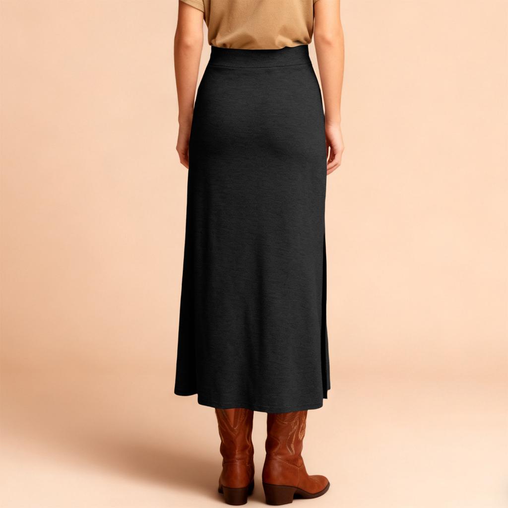 Women Casual High Elastic Waist Slimming Lady Tight Long Skirt