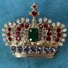 Damen Herren Palaststil Krone Kristall Abzeichen Anstecker Unisex Mittleres Design Exquisite Vintage Diadem Party Broschen Schmuck