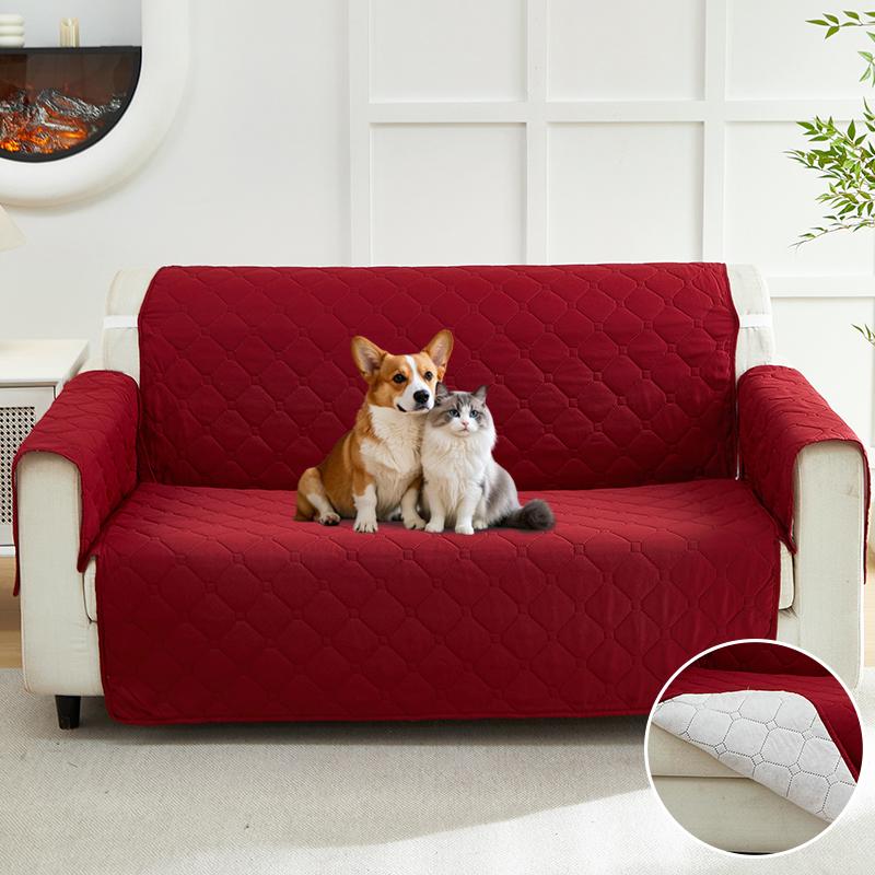 Quilted Sofa Cover Couch Cover Furniture Protector Washable Sofa Slipcover With Non Slip Andastic Straps Pet Friendly 1Pc