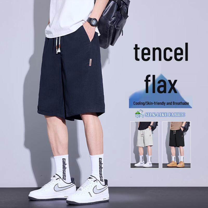 VUUG Men s Tencel Linen Casual Shorts 2XL