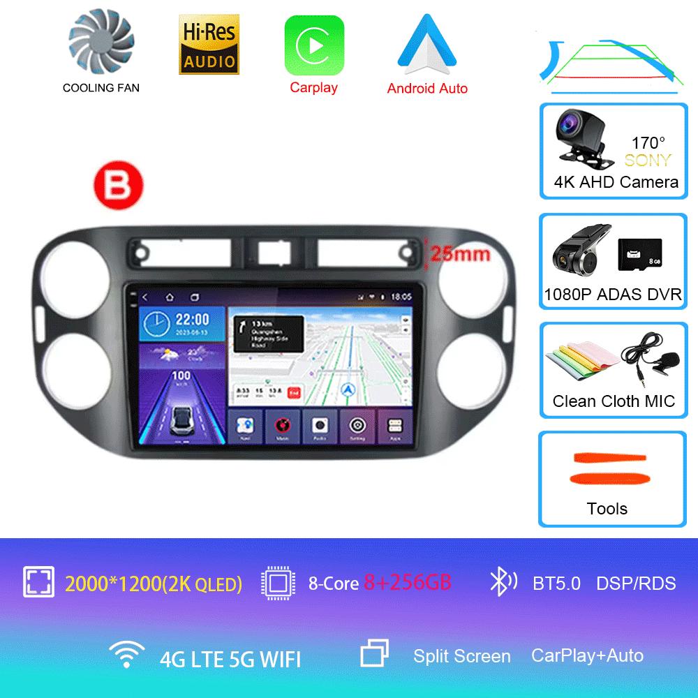 Car Radio Android 14 For VW Volkswagen Tiguan 1 NF 2006 - 2016 Wireless Carplay Auto Multimedia Video Player 4G GPS Head Unit BT