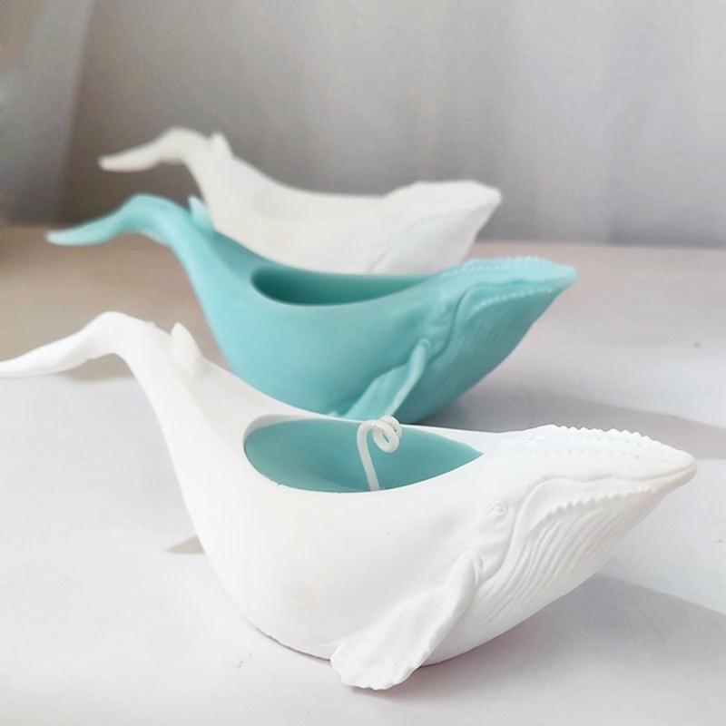 Silicone Candle Holder Molds Whale Shape Candle Cup Molds Silicone Craft Molds Candlestick Molds for Hand-Making Craft