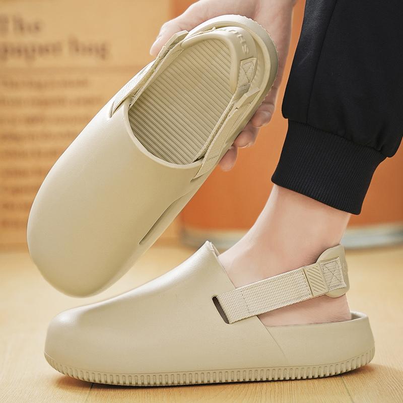 Bekväma Herrtofflor Enkla Casual Runda Tå Slitstarka Mode Klassiska Sommartofflor För Män Utomhus Herrsandaler