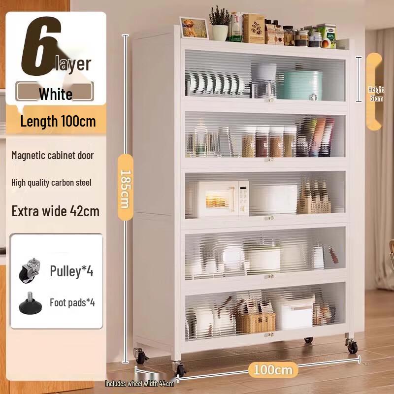 Beifu Extra-Wide 6-Layer Kitchen Storage Rack (100x44cm)