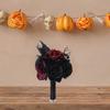 Artificial Rose Flowers Black Leaves Dark Wedding Ornament Twig Goth Flower Bouquet for Theme Party
