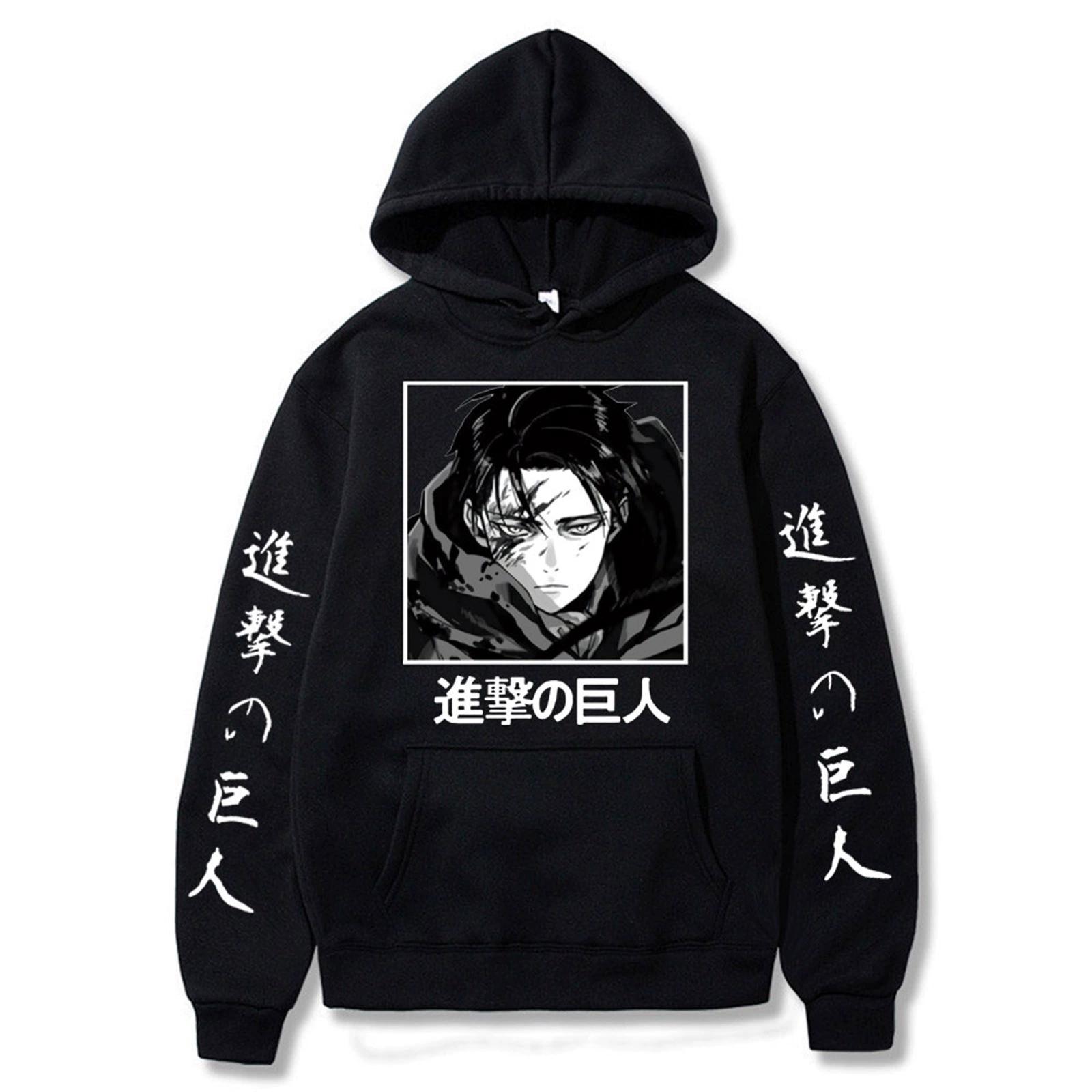 

Fashion for Fans of Attack on Titan Anime Printed Sweatshirt Outdoor Sport Cosplay Pullovers Hoodie Cosplay Costume XS чёрный