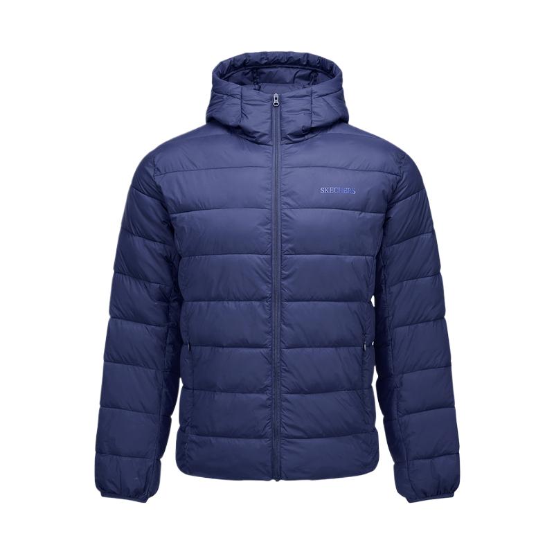 Skechers Sports Alliance Series Hooded Solid Color Tech Cotton Zip-Up Jacket Unisex jackets L325U090-00DU XS