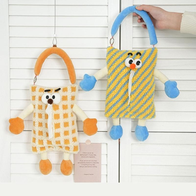 Stylish Tissue Wrap Storage Bag with Elegant Charm Cartoon Convenient Pocket Tissue Holder for Household Everyday Use