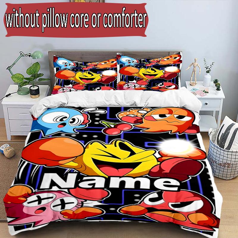 3pcs Duvet Cover Set (1*Duvet Cover + 2*Pillowcase, Without Core), Custom Name PAC Pattern Bedding Set, Home Bedroom Decor Gift