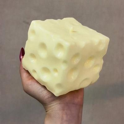 6cm Cube de Fromage Balle Anti-Stress Grande Forme de Fromage Balle à Presser Sans Rebond Jouet Fidget Jouet Sensoriel Anti-Stress Cadeau du Nouvel An