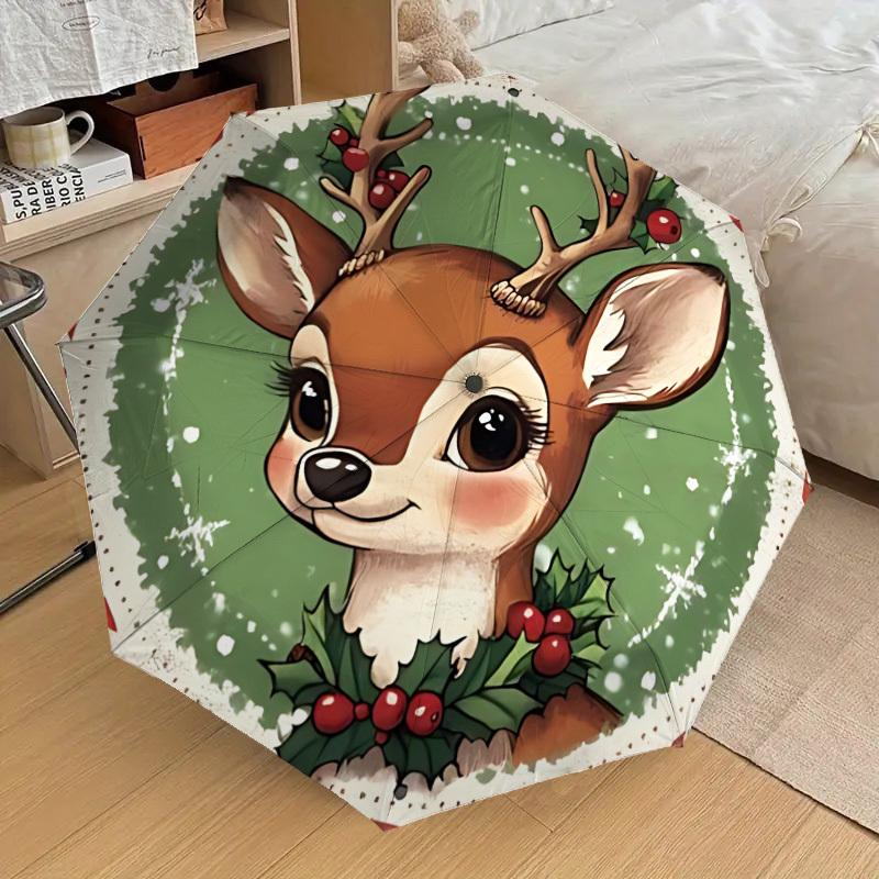 

1pc Deer Automatic Folding Umbrella, Casual Outdoor Accessory, Birthday Festival Gift yy251126090