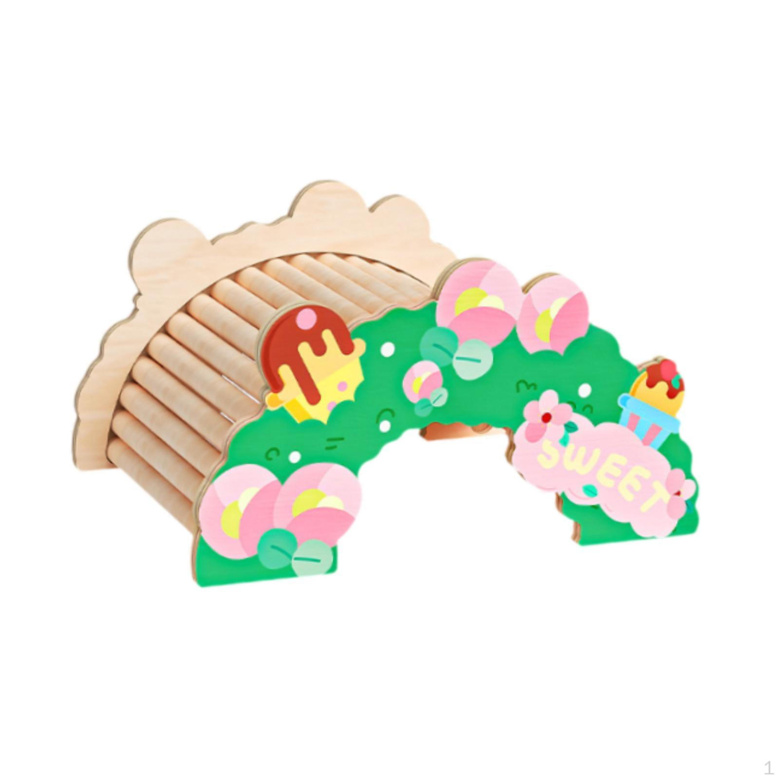 

Мост для хомяка Бородатая агама Древесина Рептилии Укрытие Пещера Убежище для рептилий Крысиная Лестница для песчанок Flower Bridge