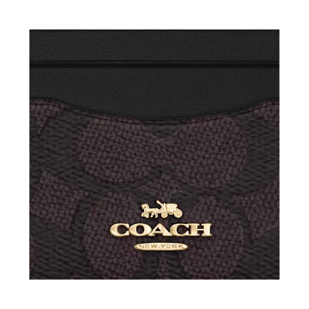 Coach 10 Merklogo Multi-Kaartsleuf Gecoat Canvas Kaarthouder Dames Kaarthouder Zwart CZ286-IMXAQ