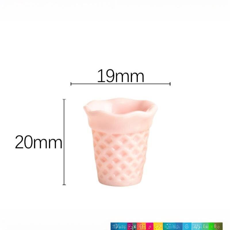 10Pcs Kawaii Simulation Mini Waffle Crispy Cone Ice Cream Base Diy For Keychain Earrings Scrapbook Dollhouse Accessories