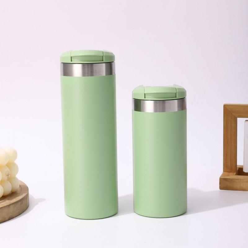 Double-Wall Vacuum Insulated 304 Stainless Steel Travel Mug With Flip Lid Large Capacity Office Home Use