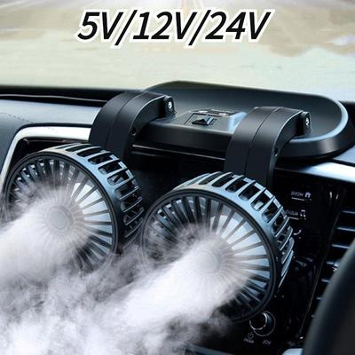 5V/12V/ Ventola Auto Raffreddamento Ventola Auto Doppia Testa USB Ventola Auto 2 Velocità Regolabili per Raffreddatore Aria Auto Accessori Auto Ventola