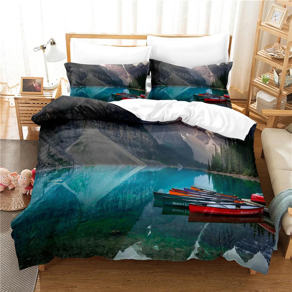 Vintage Sailboat Duvet Cover Nautical Ocean For Children Teen Adult Ship Fire Black Retro Style Polyester Quilt Cover Room Decor
