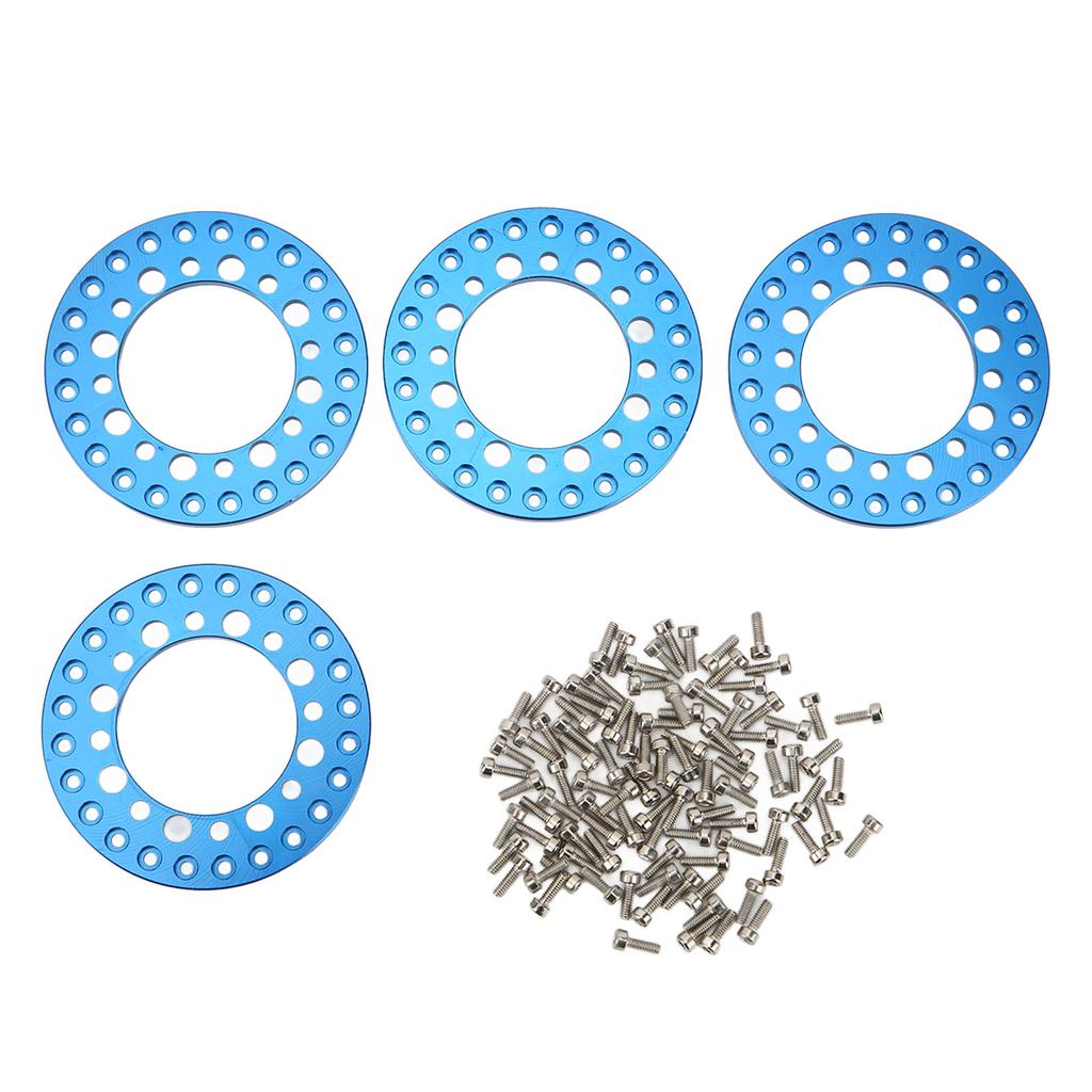 4Pcs 1.9in Wheel Outer Rings Rims Increase Stability CNC Machining Aluminum Alloy RC Wheel Outer Rings Rims for 1Celsius10 RC