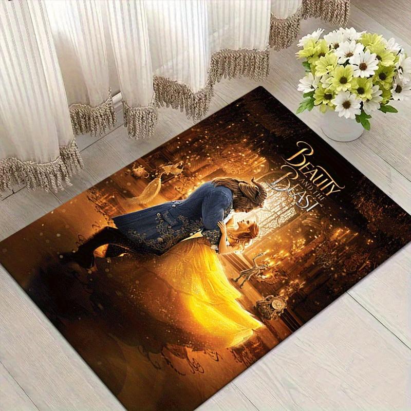 

1pc Beauty and The Beast Pattern Area Rug Soft Flannel Floor Mat for Living Room,Office,Bedroom and Carpet,Sofa Coffee Table Floor Mat 60cm by 90cm