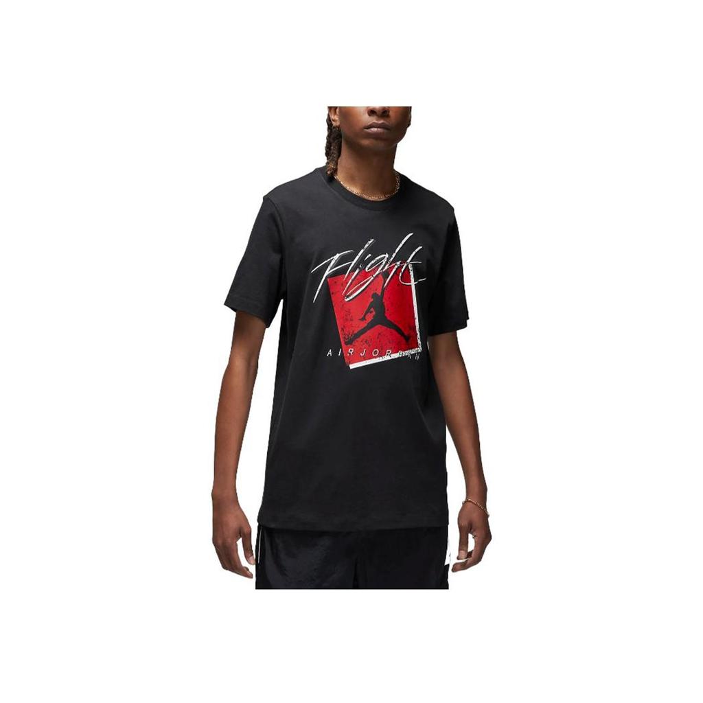 Jordan American Vintage Letter Print Round Neck Short Sleeve T-Shirt Men Tops Black DX9594-010