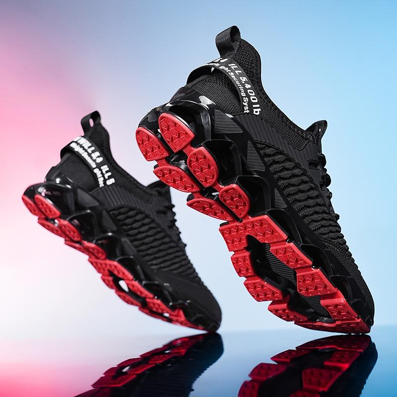 Men's Breathable Knit Running Shoes Lightweight Non-slip Athletic Sneakers