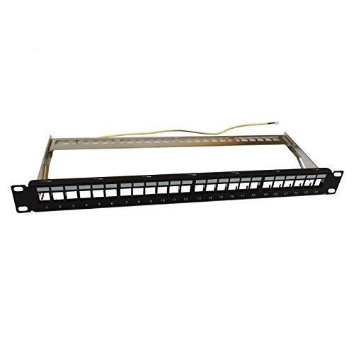 Panier de brassage 1U pour 24 connecteurs Keystone RJ45 - WP - WPC-PAN-BF24 - Noir