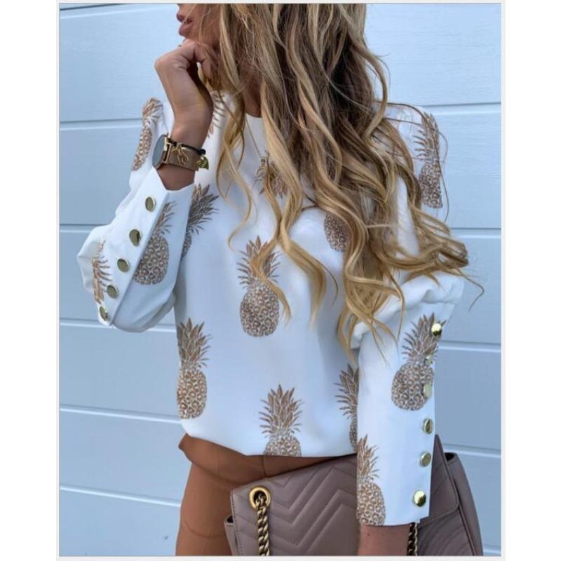 JPNTKY Women's Fashion Casual Long Sleeve O-Neck Blouses & Shirts Unique Design