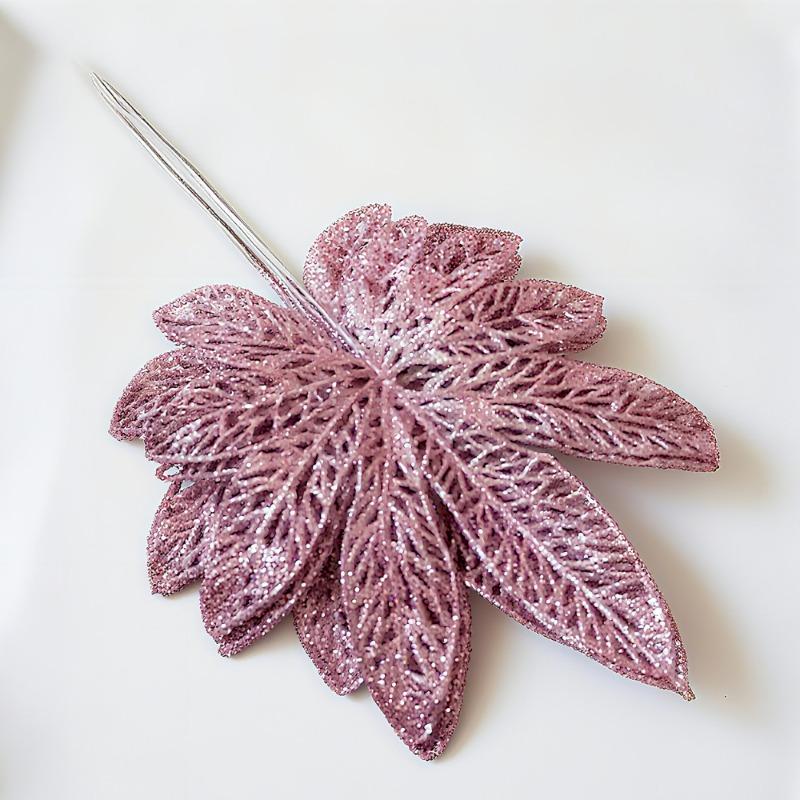 Christmas simulation gold powder bayberry leaf cuttings Festival supplies Decorative home ornaments Gold powder bayberry leaf