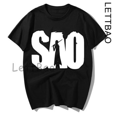 Sword Art Online Anime T-Shirt Japanischer Stil Sao Aufdruck T-Shirts Kirito Und Asuna Harajuku Streetwear Lässig