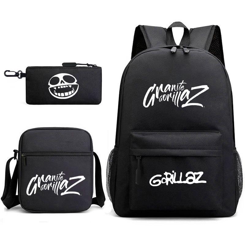 British virtual band trend heat transfer, primary and secondary school students schoolbag Gorillaz children's starry sky three-piece set, teenagers