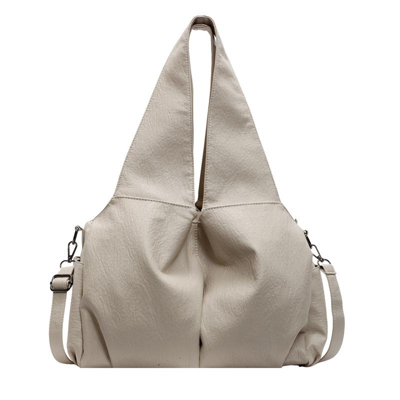 Große Tragetasche Damen Retro Unifarben Pendler Umhängetasche