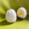 New Cute Poached Egg Plush Pendant Furry Cuddly Plushies Doll Stuffed Animals Keychain Short Plush Toys Home Deco Kids Gift