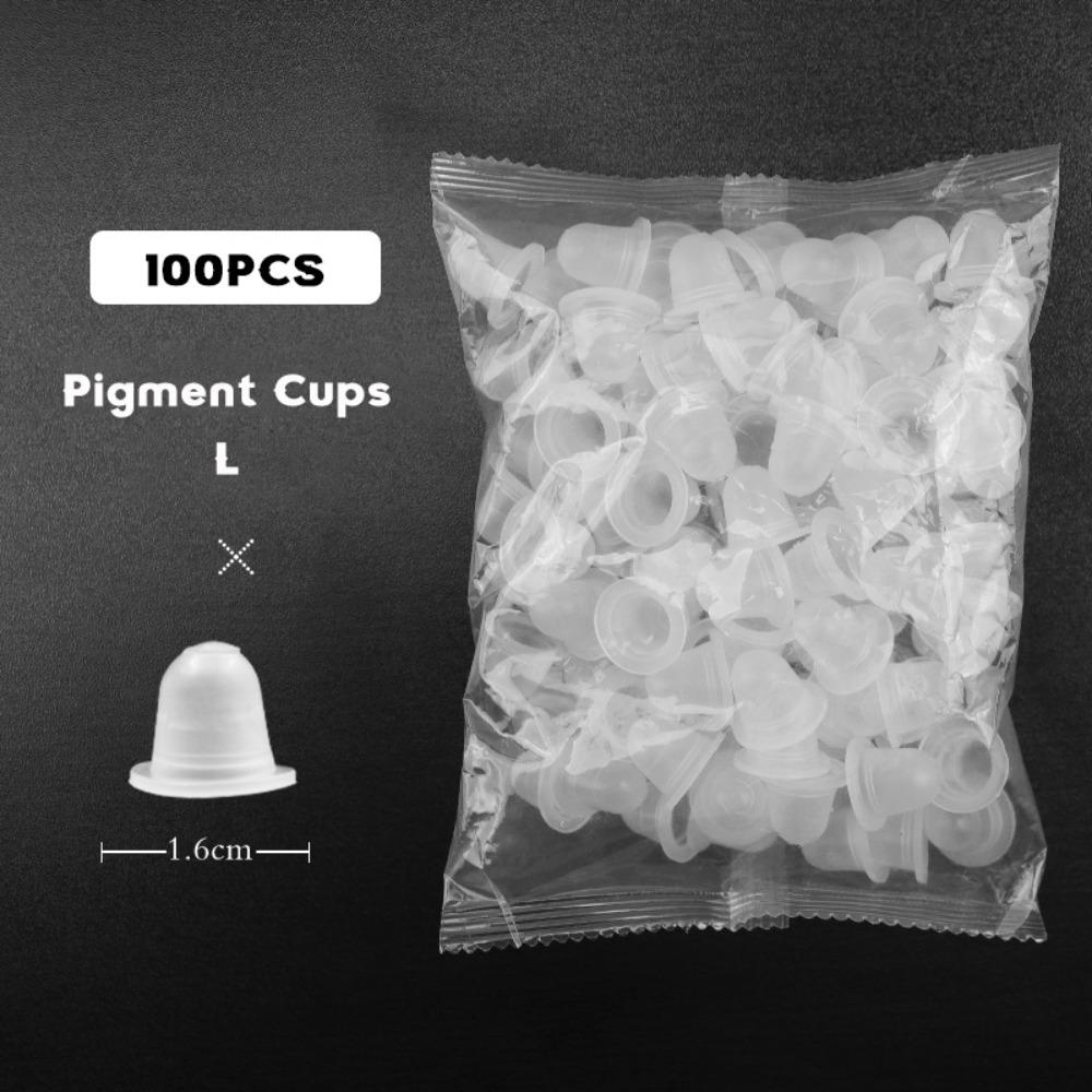 100PCS Disposable Tattoo Ink Cups Silicone Eyelash Extension Glue Tray Tool  Tattoo Accessories