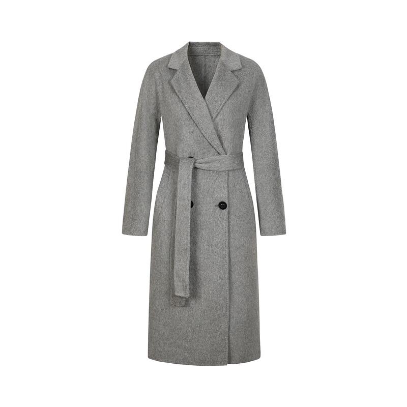 JZ ANNAKOO Women's British Style Wool Double-Faced Waist-Cinching Coat