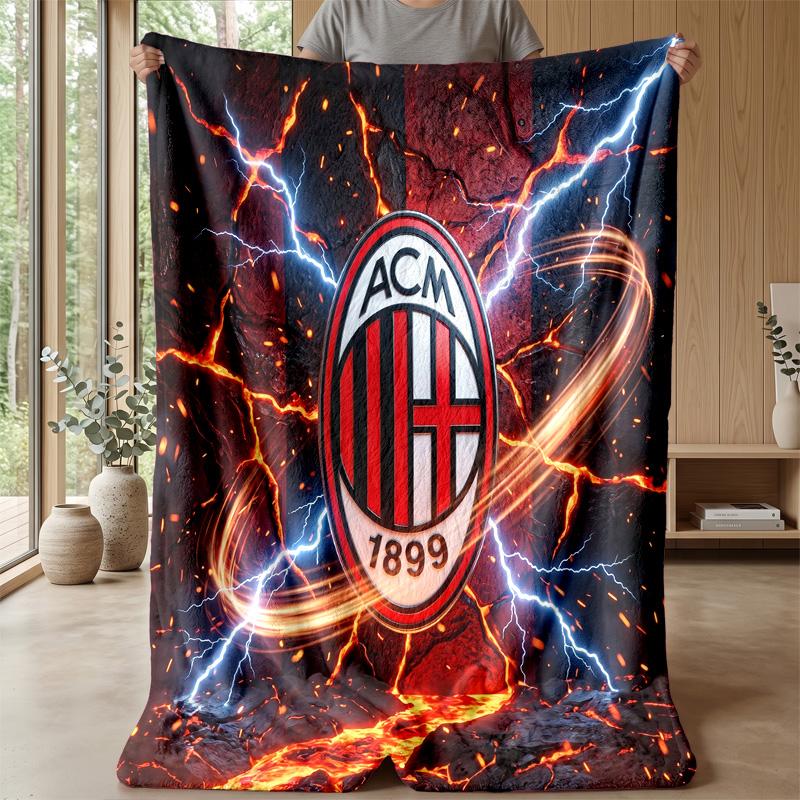 AC Milan Theme blanket Soft Flannel Blanket Plush Throw Blanket Cozy Sofa Bed Blanket for Home Decor