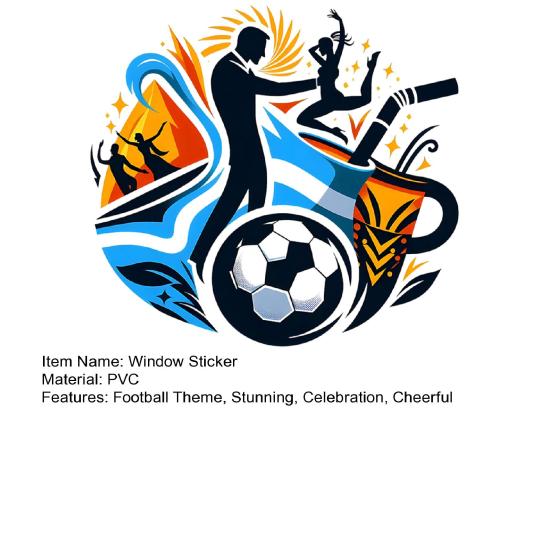 Soccer Window Cling Sport Silhouette Window Stickers Reusable Static PVC Glass Decals for Football Event Party Decor Bedroom School Glass Door Windows