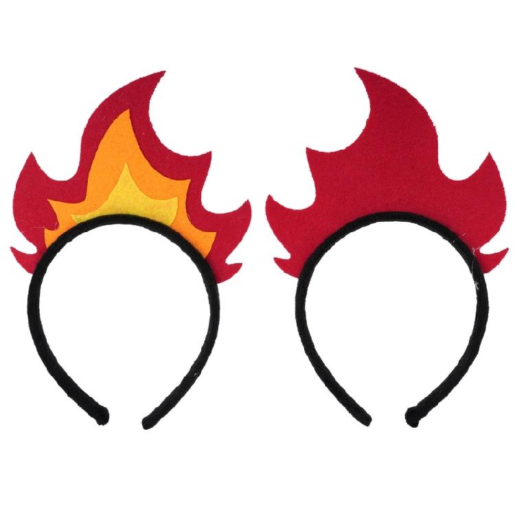 Punk Flamma Huvudbonad Guldiga Eld Hårband Hårbygel med Spikdekorationer för Musikfestivaler och Nattklubbar