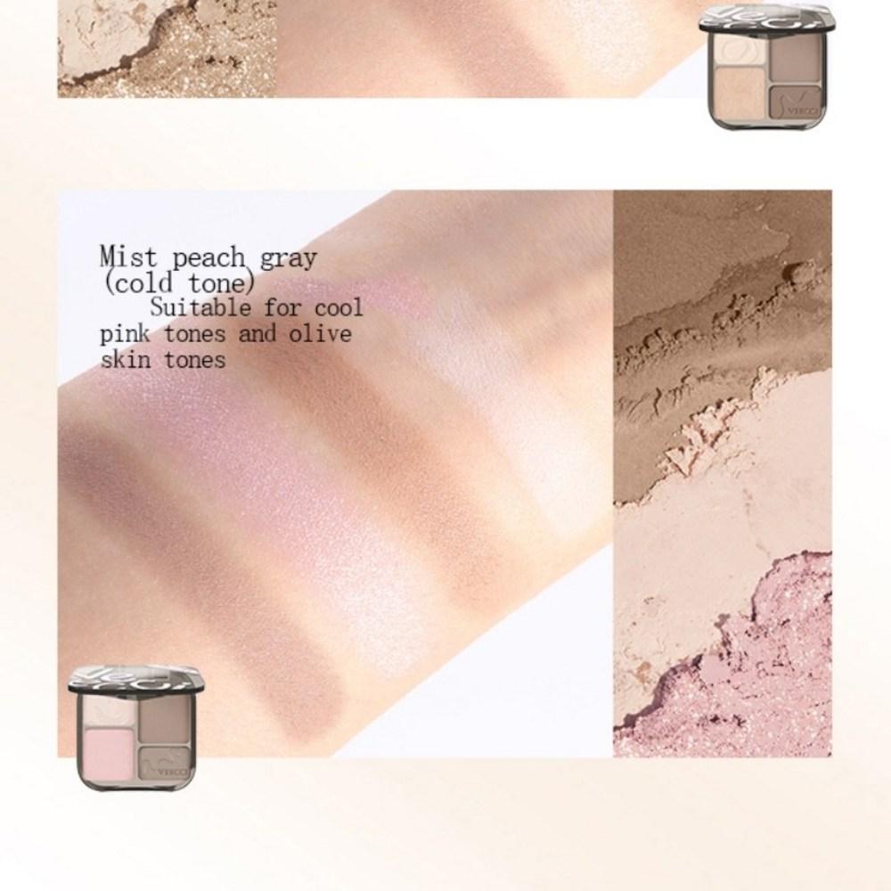 Iluminador VEECCI Highlight Contour Palette Sombra de Nariz Iluminadora Matte Maquiagem Cor Natural Longa Duração Perolada 8g