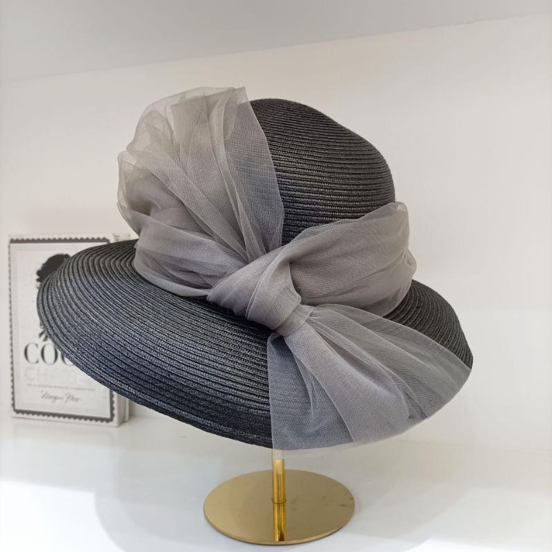 

New High Quality Fashion Sun Protection Summer Sun Hat Bowknot Travel Beach Cap Casual Breathable Straw Hat for Women 56-58CM чорний
