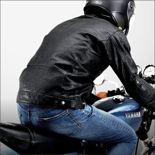 Daytona Motorcycle Leather Jacket Genuine Leather (Waxed) Spring/Autumn Cafe Riders DL-006 Black XL Size (Men's) 23703