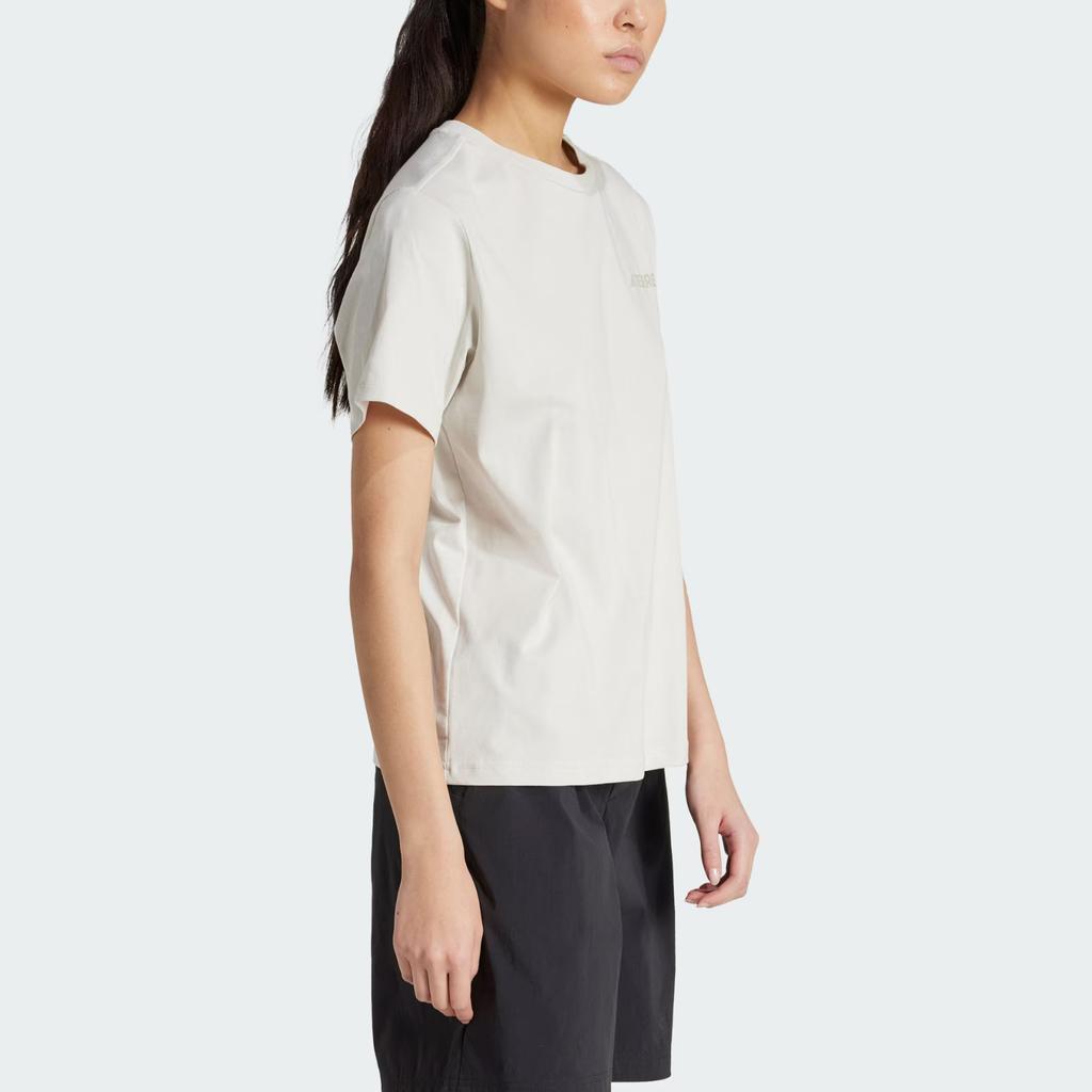 Adidas Terrex Polygiene Graphic Logo Loose Round Neck Sports Short Sleeve T-Shirt Women Tops Track-Grey JI8321