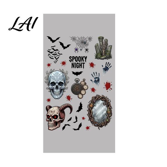 Glass Stickers Halloween Electrostatic Stickers Skull Demon Blood Handprints Bats Scary Window Pattern Cling Clings Spooky for Doors Mirrors